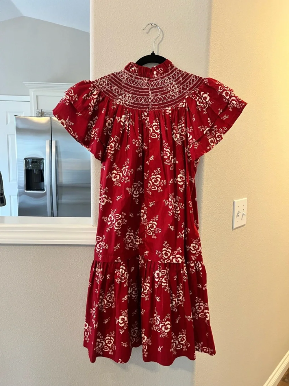 Sea New York Red Floral Smocked Yoke Dress - Picture 4 of 5